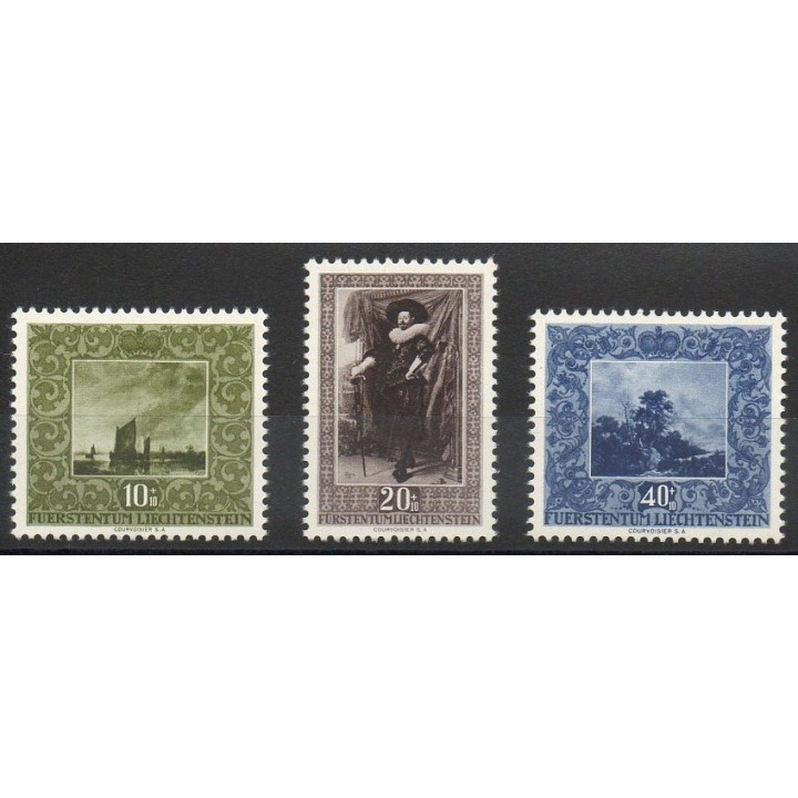 Timbres - Thème peinture - Liechtenstein - 1951- No 263/265