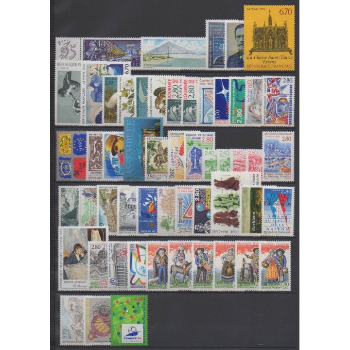 Buy this set of stamps and these 2 souvenir sheets of France of the year 1995 (Nb 2918/2985 - BF17/BF18).