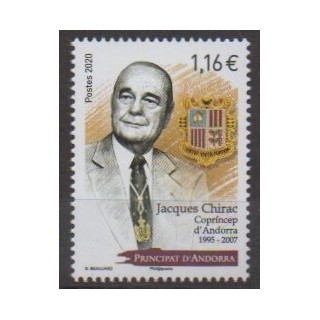 Buy this stamp of French Andorra of the year 2020 (Jacques Chirac).