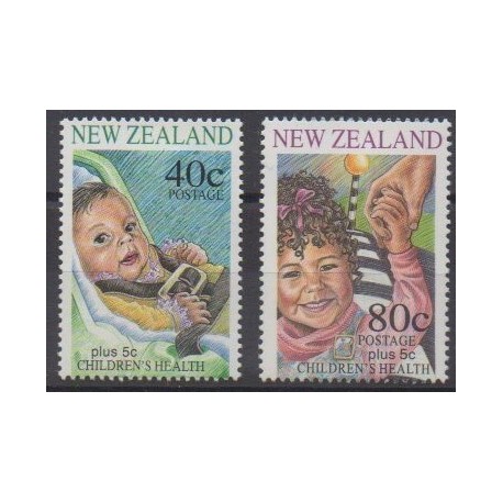 Nouvelle-Zélande - 1996 - No 1467/1468 - Santé ou Croix-Rouge - Enfance