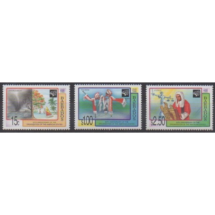 Acheter ces timbres de Barbade de l'année 1998 (No 983/985).