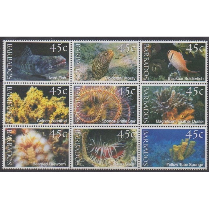 Acheter cette série de timbres de Barbade de l'année 2001 (No 1043/1051).