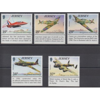Timbres - Thème avions - Jersey - 1990 - No 518/522