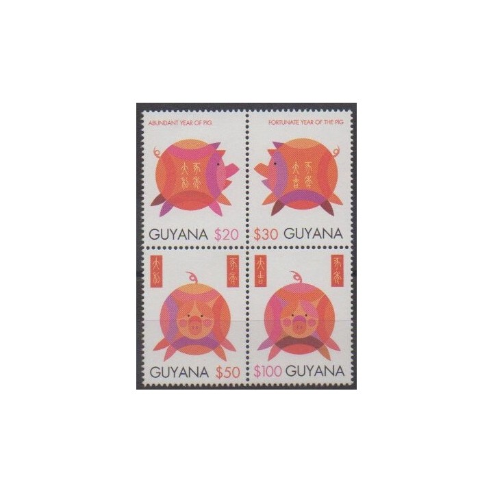 Acheter cette série de timbres de Guyana de l'année 1995 (No 3701/3704).