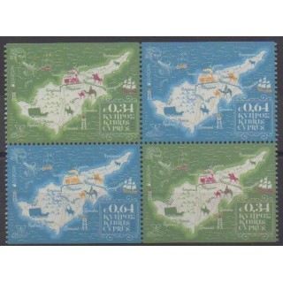 Acheter cette série de timbres de Chypre de l'année 2020 (No 1445a et b/1446a et b).