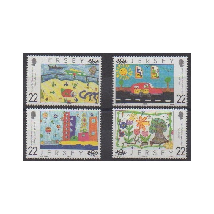 Acheter cette série de timbres de l'île de Jersey de l'année 2000 (No 923/926).