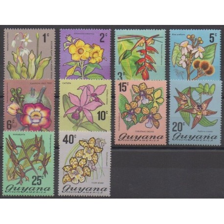 Guyana - 1971 - No 376/385 - Fleurs