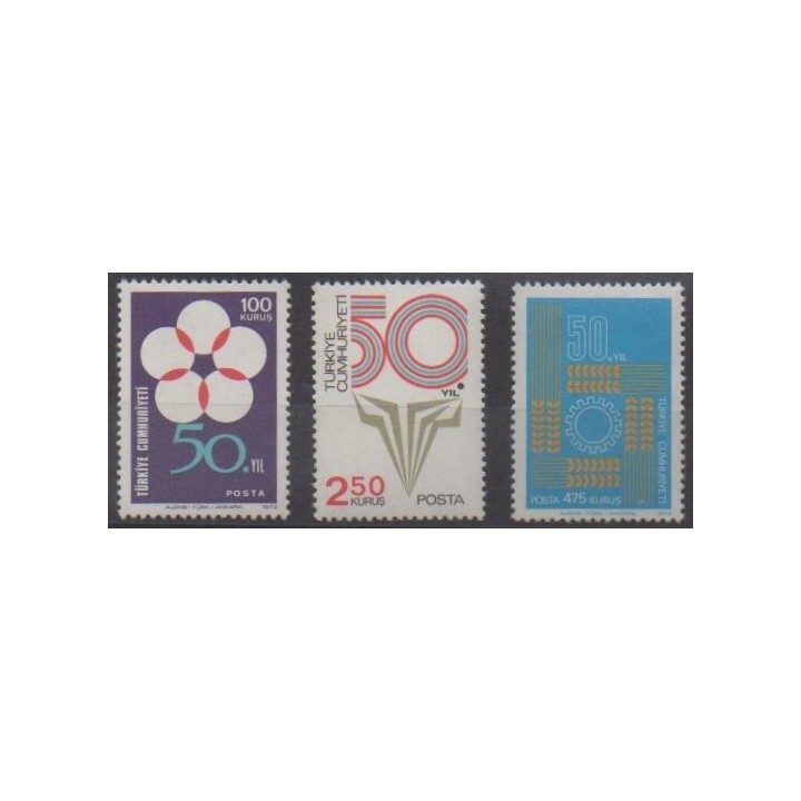 Acheter cette série de timbres de Turquie de l'année 1973 (No 2071/2073).