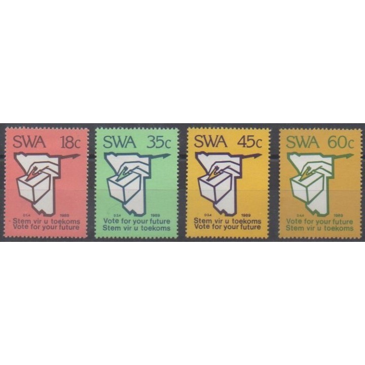 Buy this set of stamps of South-West Africa of the year 1989 (Nb 602/605).