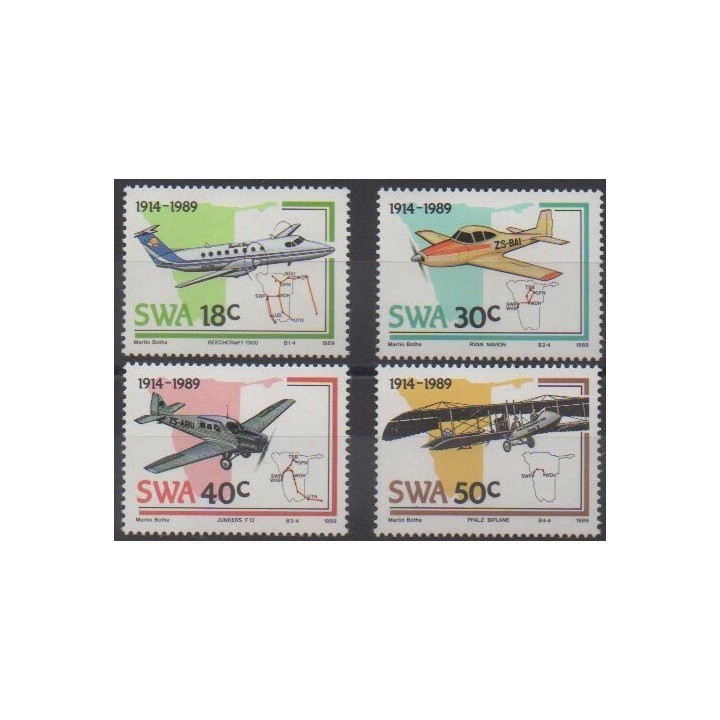 Acheter cette série de timbres du Sud-Ouest africain de l'année 1989 (No 594/597).