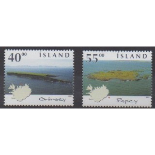 Acheter cette série de timbres d'Islande de l'année 2001 (No 921/922).