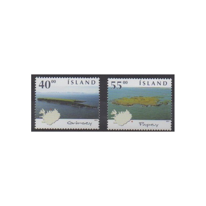 Acheter cette série de timbres d'Islande de l'année 2001 (No 921/922).