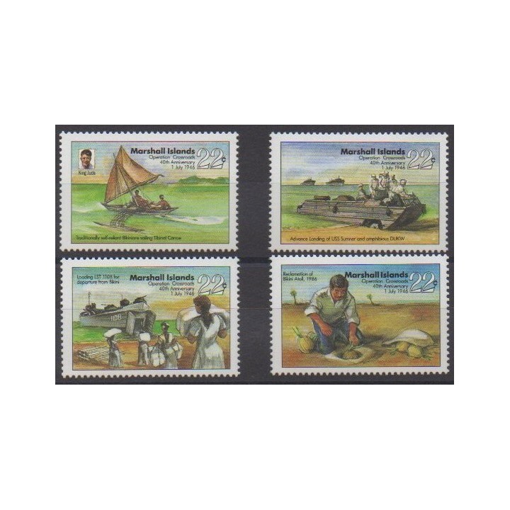 Acheter cette série de timbres de Marshall de l'année 1986 (No 115/118).