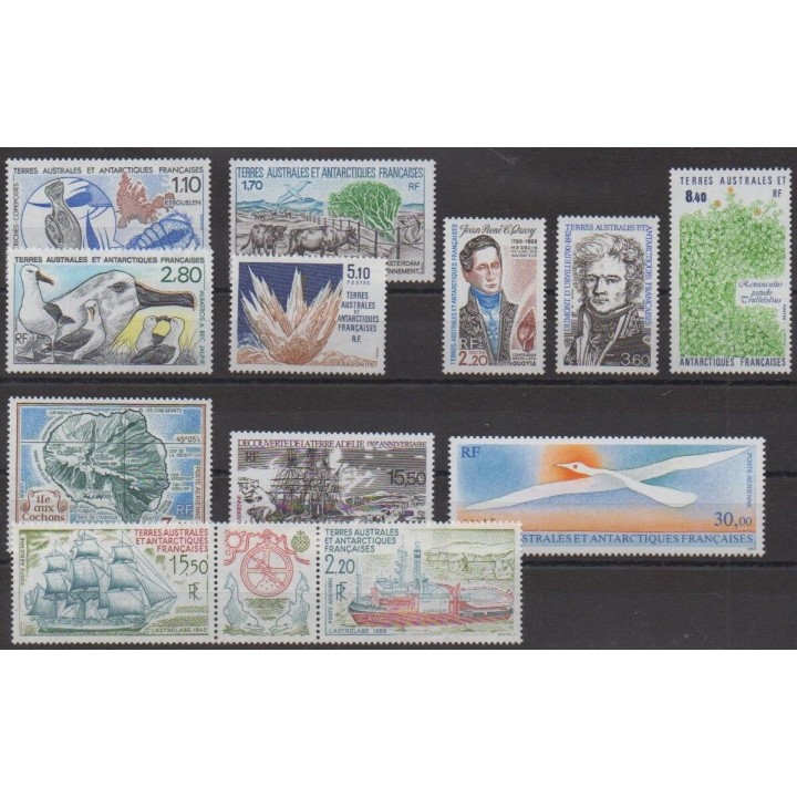Acheter les timbres des Terres Australes et Antarctiques Françaises de l'année 1990 (No 148/154 - PA110/PA114).