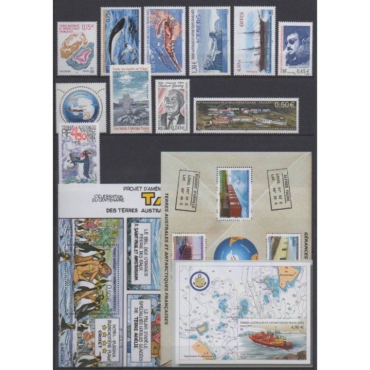 Buy the stamps and the 3 souvenir sheets of FSAL of the year 2004 (Nb 364/403 - BF10/BF12).
