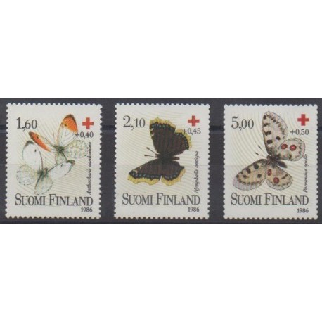 Finlande - 1986 - No 957/959 - Santé ou Croix-Rouge - Insectes