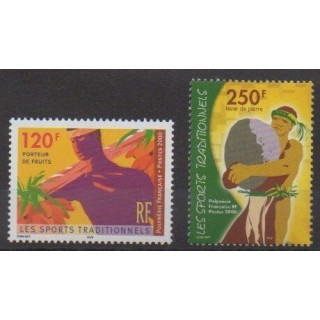 Acheter cette série de timbres de Polynésie de l'année 2000 (No 625/626).