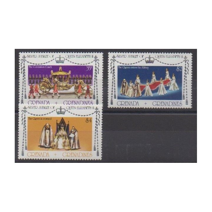 Acheter cette série de timbres de Grenadines de l'année 1977 (No 191/193).