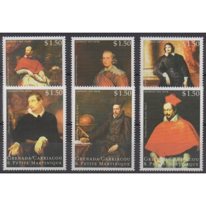 Acheter cette série de timbres de Grenadines de l'année 2000 (No 2615/2620).