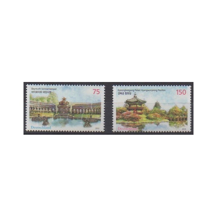 Acheter cette série de timbres d'Allemagne réunifiée de l'année 2013 (No 2832/2833).