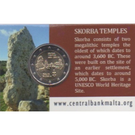 2 euro commémorative - Malta - 2020 - Pre-historic temples of Skorba - BU