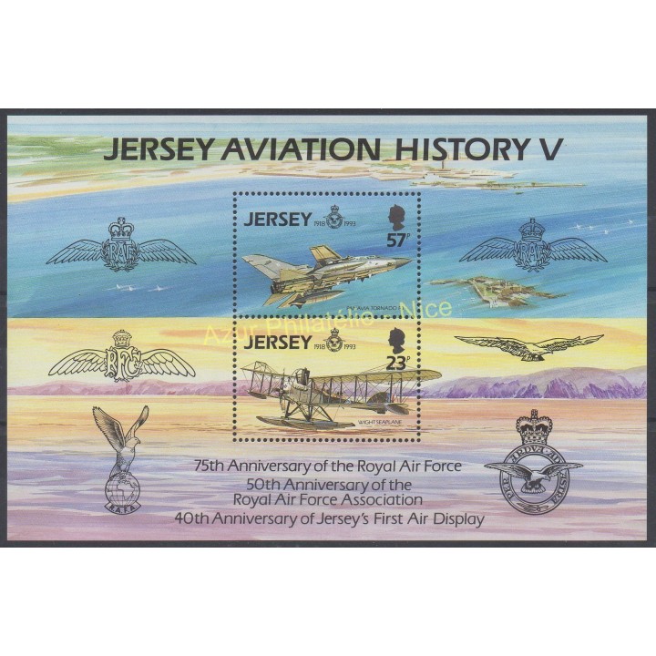 Timbres - Thème avions - Jersey - 1993 - No BF 7