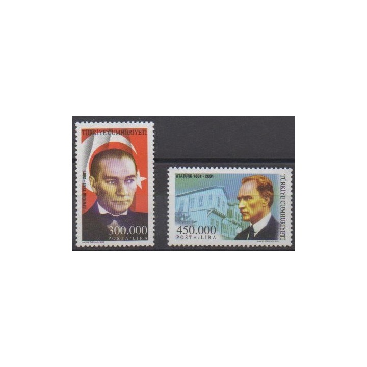 Acheter cette série de timbres de Turquie de l'année 2001 (No 3020/3021).