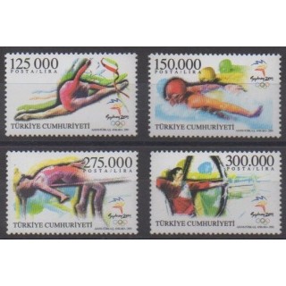 Buy this set of stamps of Turkey of the year 2000 (Nb 2969/2972).