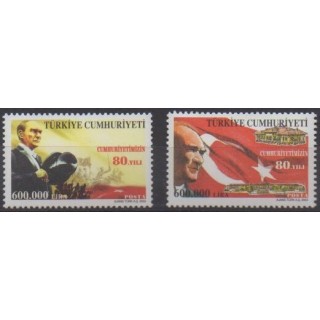 Acheter cette série de timbres de Turquie de l'année 2003 (No 3086/3087).