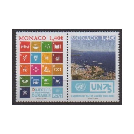 Monaco - 2020 - No 3254/3255 - Nations Unies - Environnement