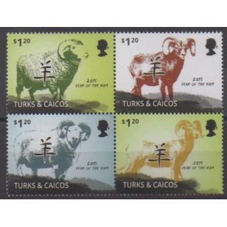 Acheter cette série de timbres des îles Turks et Caiques  de l'année 2014 (No 1762/1765).