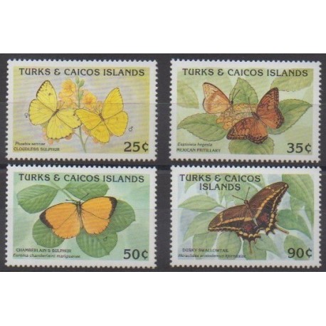 Turks et Caiques (Iles) - 1990 - No 863/866 - Insectes