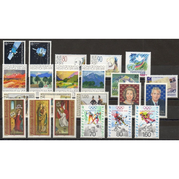 Timbres  - Liechtenstein - Année complète - 1991 - No 952/973