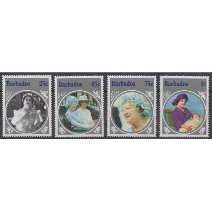 Acheter cette série de timbres de Barbade de l'année 1985 (No 619/622).