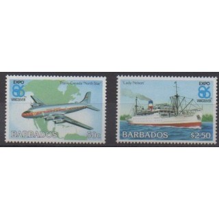 Buy this set of stamps of Barbados of the year 1986 (Nb 651/652).