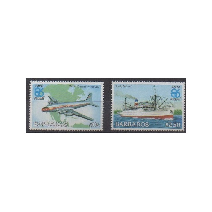 Buy this set of stamps of Barbados of the year 1986 (Nb 651/652).