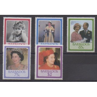 Acheter cette série de timbres de Barbade de l'année 1986 (No 646/650).