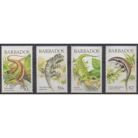 Barbade - 1988 - No 723/726 - Reptiles