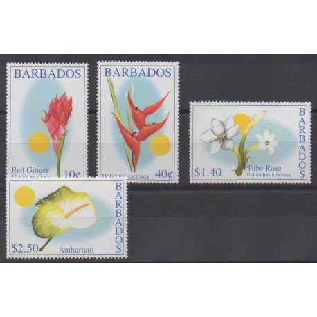 Barbade - 2002 - No 1074/1077 - Fleurs