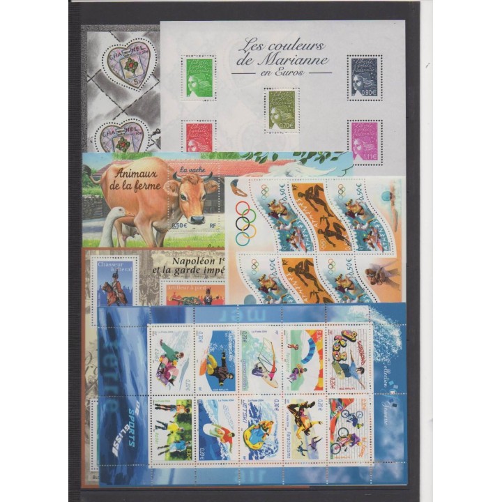 Acheter les timbres et les 12 blocs-feuillets de France  de l'année 2004 (No 3632/3729 - BF66/BF73 / BF75/BF78 - BC44).