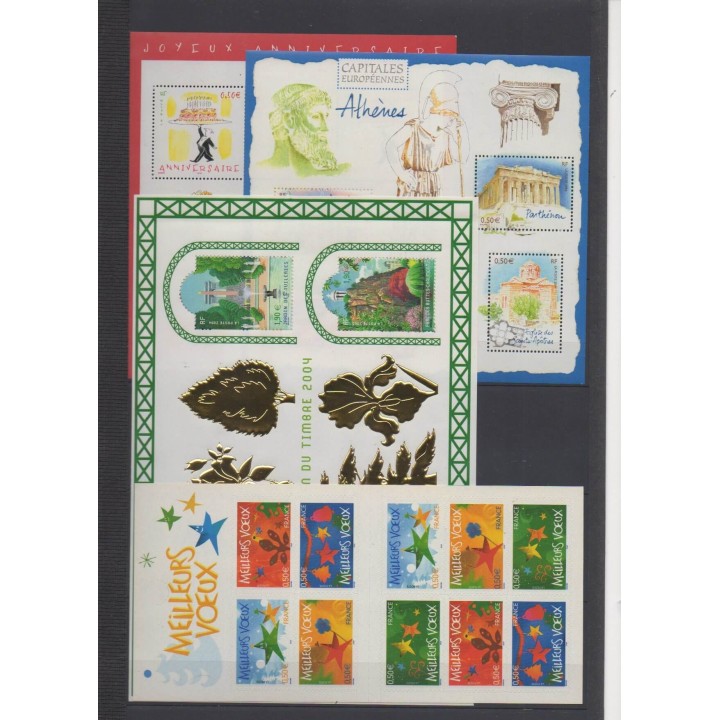Buy the stamps and the 12 souvenir sheets of France of the year 2004 (Nb 3632/3729 - BF66/BF73 / BF75/BF78 - BC44).