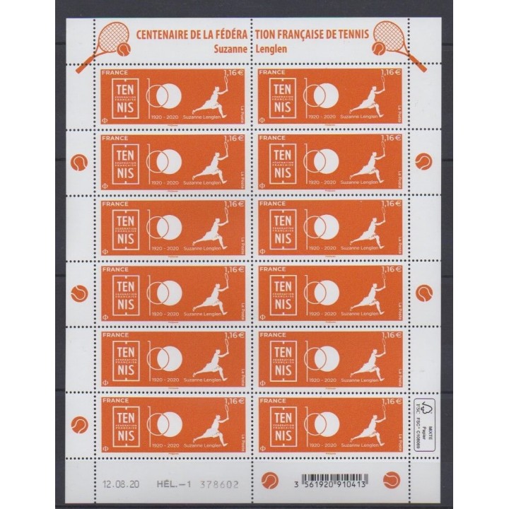 Buy this souvenir sheet  of France of the year 2020 (Nb F8 - Suzanne Lenglen).