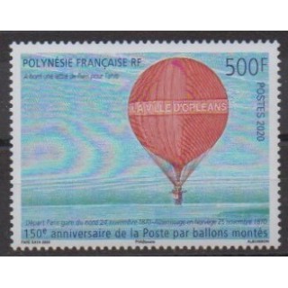 Acheter ce timbre de Polynésie de l'année 2020 (150 ans de la poste par ballons montés).