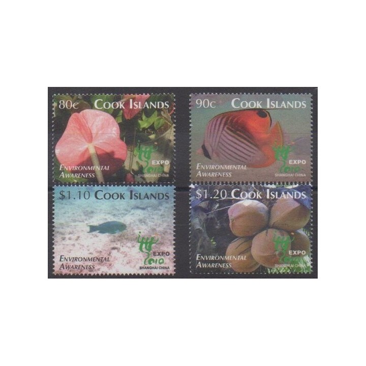 Acheter cette série de timbres des îles  Cook  de l'année 2010 (No 1324/1327).