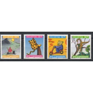 Timbres - Thème enfance - Suisse - 2001- No 1697/1700