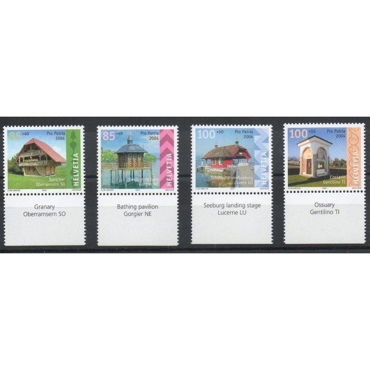 Timbres - Thème monuments - Suisse - 2004- No 1804/1807
