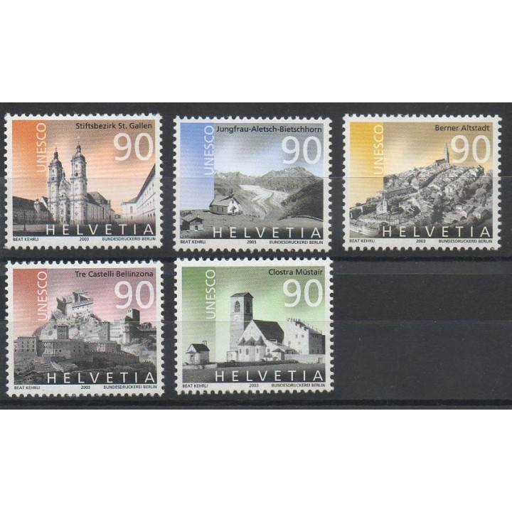 Timbres - Thème églises - Suisse - 2003- No 1769/1773