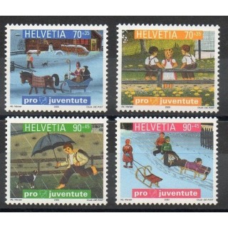 Timbres - Thème enfance - Suisse - 2000- No 1663/1668