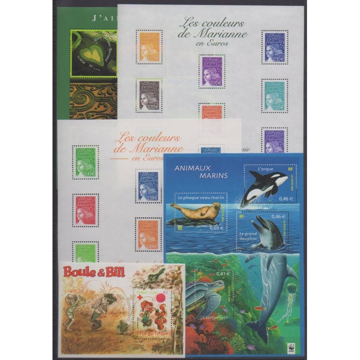 Buy the stamps and the 11 souvenir sheets of France of the year 2002 (Nb 3443/3537).