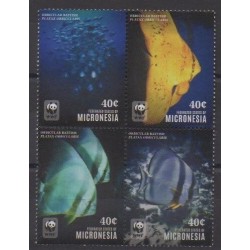 Micronésie - 2014 - No 2179E/2179H - Vie marine - Espèces menacées - WWF